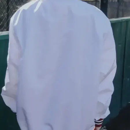 Pon Arkansas Razorbacks Bomber White Satin Varsity Jacket For Women webp