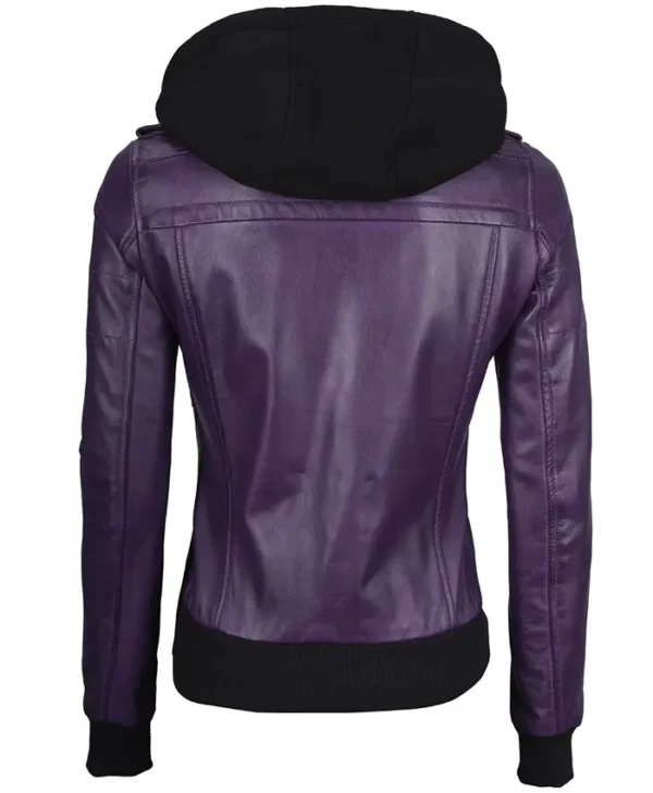 Purple Hooded Jacket Back webp