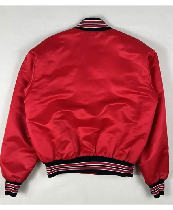 Rochester Red Wings Baseball Red Varsity Jacket Back webp