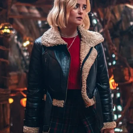 Ruby Sunday Doctor Who S14 Black Shearling Jacket Main webp