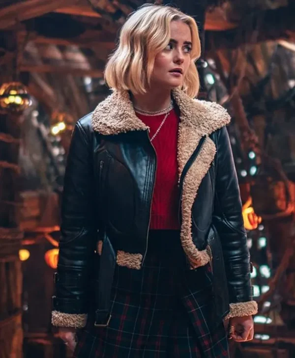 Ruby Sunday Doctor Who S14 Black Shearling Jacket Main webp