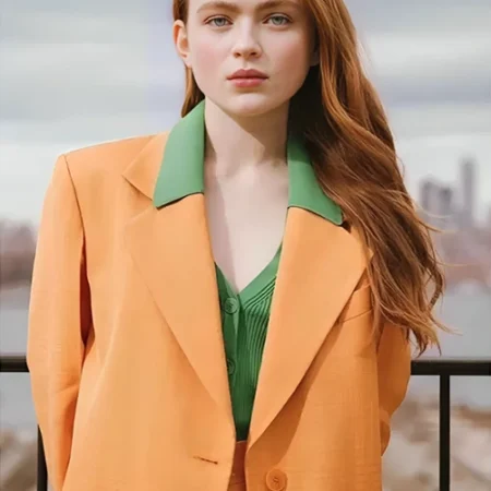 Sadie Sink Orange Blazer Jacket webp
