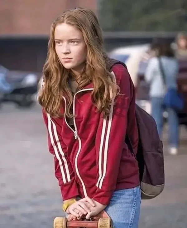 Sadie Sink Stranger Things Season 02 Max Mayfield Red Track Jacket webp