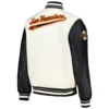 San Francisco Giants Script Tail Cream and Black Varsity Jacket back