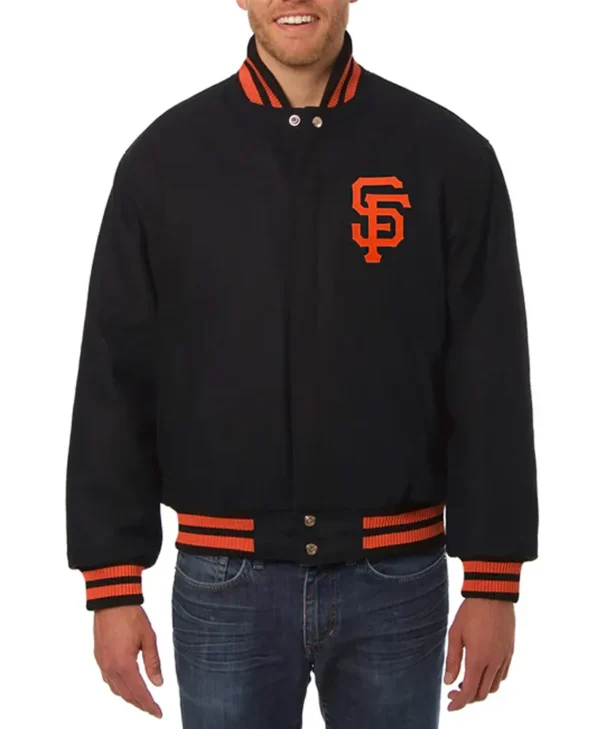 San Francisco Giants Varsity Black Wool Jacket