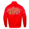 San Francisco Souvenir Full Snap Red Eggshell Satin Jacket