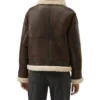 Shearling B3 Brown Leather Aviator Jacket Womens Back webp