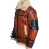 Sheepskin RAF Aviator B6 Waxed Bomber Shearling Jacket Side webp