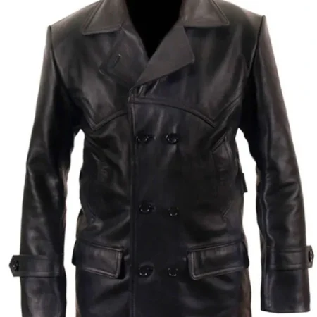 Shop 9th Doctor Who Black Leather Jacket webp