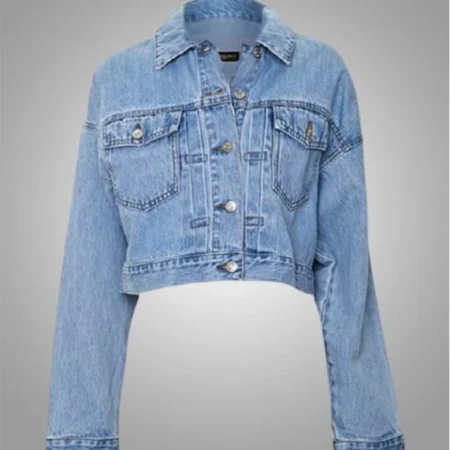 Shop Emily In Paris Camille Razat Blue Jean Jacket webp