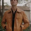Shop Emily in Paris S03 Lucas Bravo Leather Jacket webp