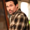 Shop Found S02 Brett Dalton Brown Shearling Checked Jacket