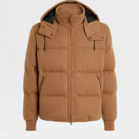 Shop Gabriel Emily in Paris S04 Brown Puffer Jacket webp