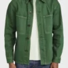 Shop Lucas Bravo Emily In Paris Gabriel Cotton Green Jacket webp