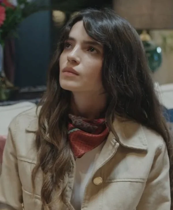 Sifanur Gul TV Series The Tailor 2023 Esvet Cropped Brown Cotton Jacket