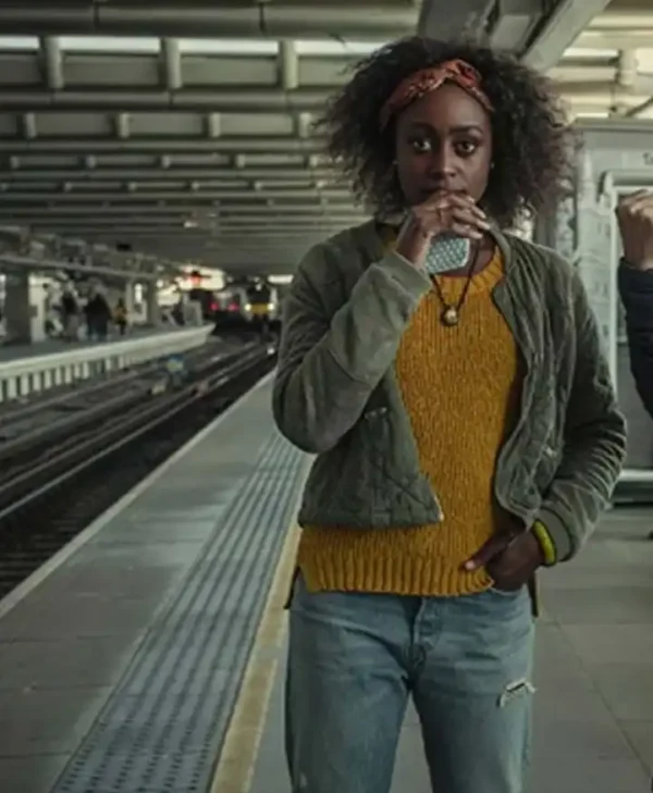 Simona Brown TV Series Behind Her Eyes Louise Green Cotton Quilted Bomber Jacket