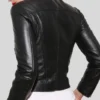 Slim Black Leather Jacket Back webp