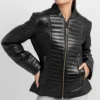 Sophia Womens Quilted Leather Jacket webp