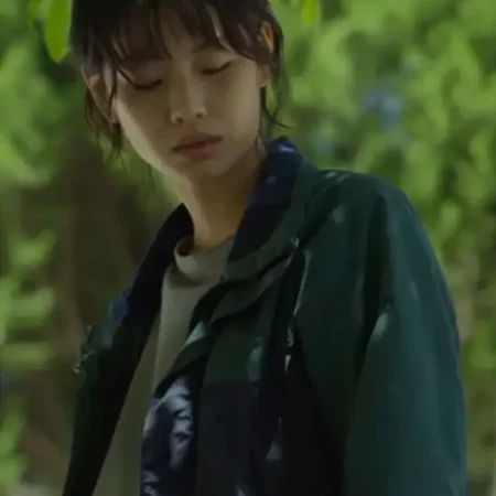 Squid Game Kang Sae Byeok Purple and Green Jacket Front