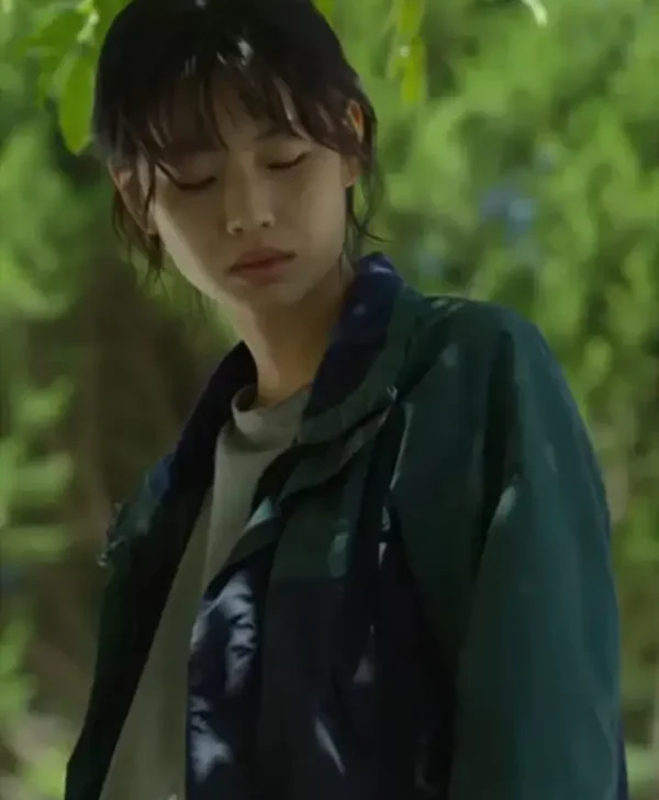 Squid Game Kang Sae Byeok Purple and Green Jacket Front