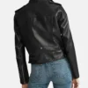Stacie Black Leather Biker Jacket Womens Back webp