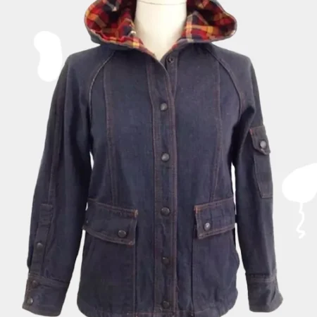 Stranger Things Dustin Henderson Blue Denim Hooded Jacket webp