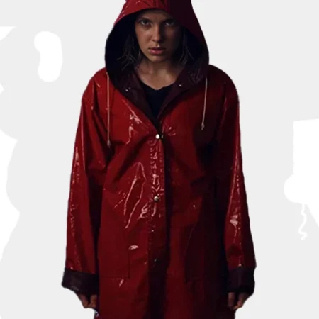 Stranger Things Eleven Red Hooded Coat webp