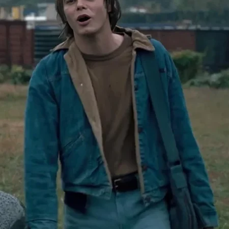 Stranger Things Jonathan Byers Blue Sherpa Denim Jacket webp