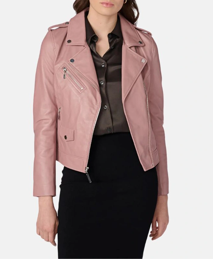 Stylish Pink Womens Biker Leather Jacket Walk webp Stylish Pink Womens Biker Leather Jacket Walk webp