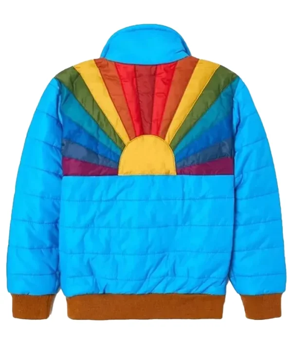 Sunburst Rainbow Puffer Jacket For