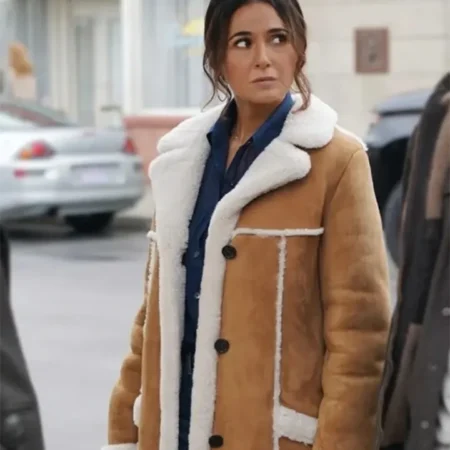 Superman And Lois Lana Lang Shearling Fur Coat Front webp