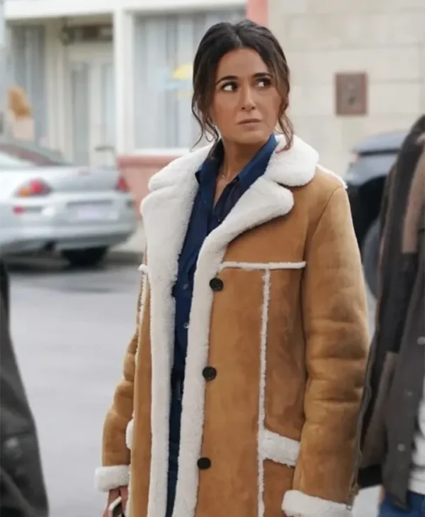 Superman And Lois Lana Lang Shearling Fur Coat Front webp