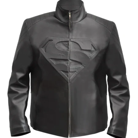 Superman Smallville Black Leather Jacket webp