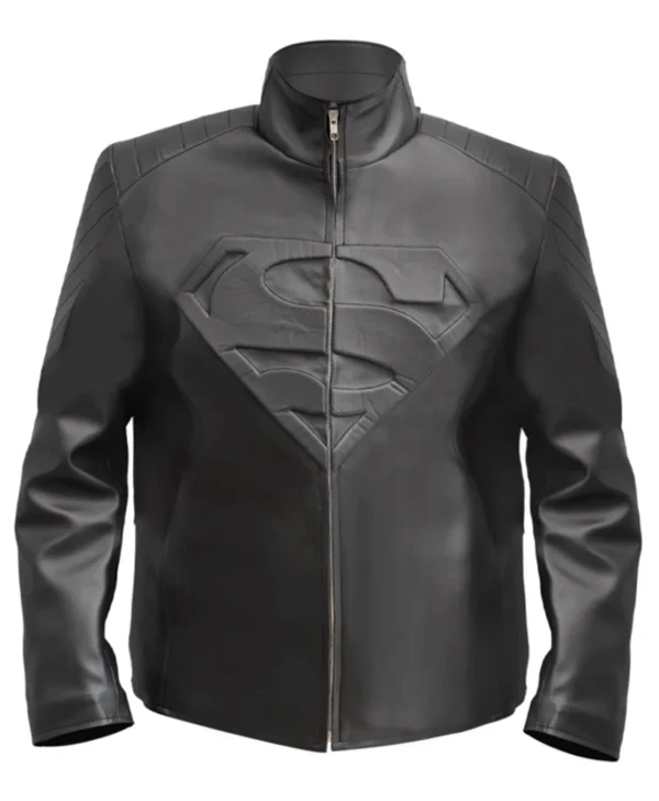 Superman Smallville Black Leather Jacket webp