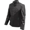 Superman Smallville Black Leather Jacket Side Look webp