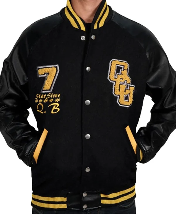 Superman and Lois Clark Kent Bomber Black Jacket shoot front webp