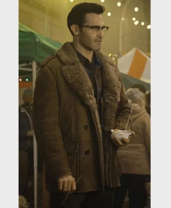 Superman and Lois Clark Kent Brown Shearling Fur Leather Coat webp