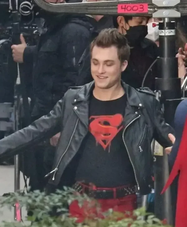Superman and Lois Jonathan Kent Biker Cropped Leather Jacket webp