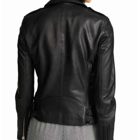 Superman and Lois Lane Biker Leather Jacket back webp