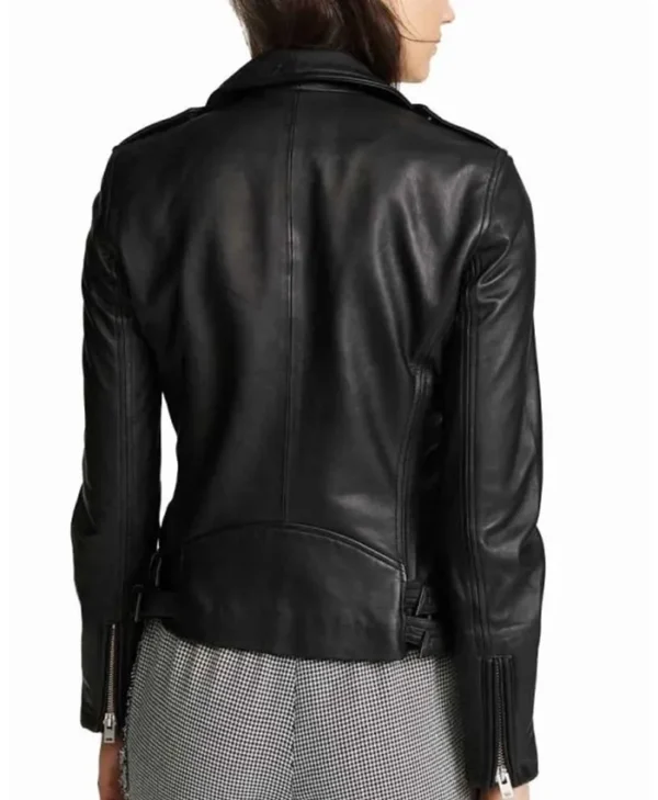 Superman and Lois Lane Biker Leather Jacket back webp