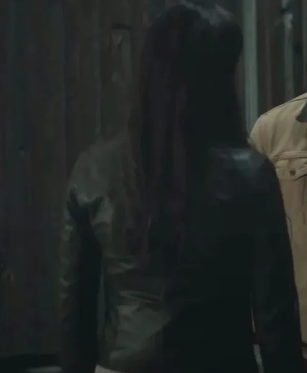 Superman and Lois Lane Leather Black Jacket Back webp