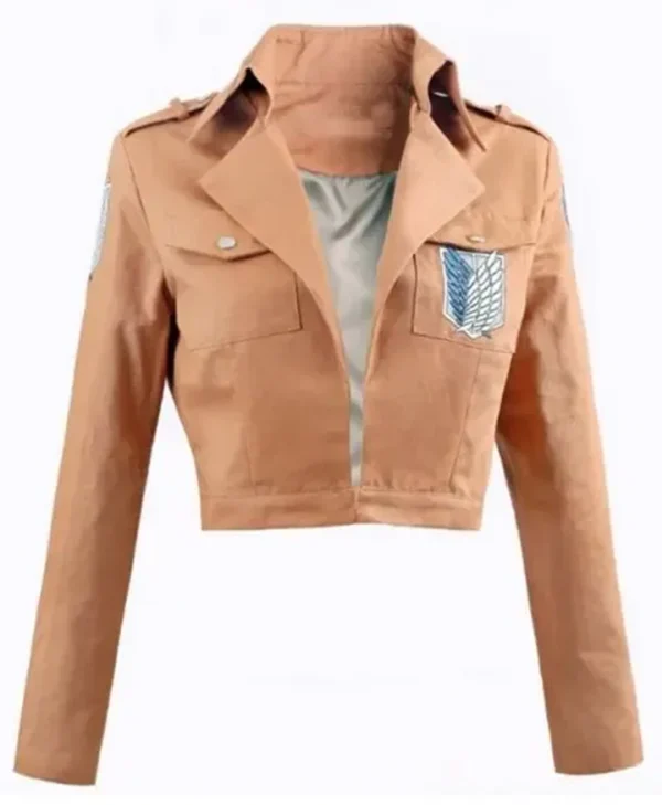 Survey Corps Attack On Titan Beige Cropped Jacket