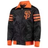 The Captain II San Francisco Giants Black Full Snap Satin Jacket
