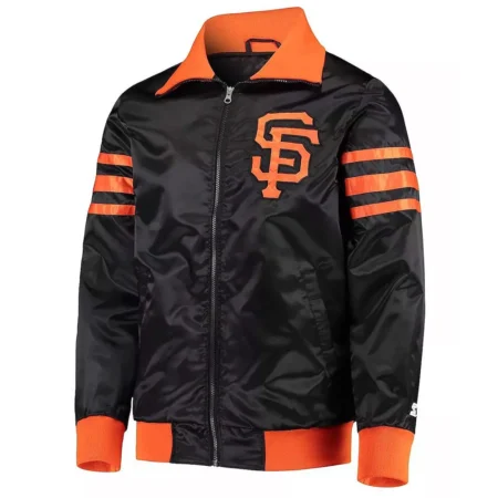 The Captain II San Francisco Giants Black Full Snap Satin Jacket