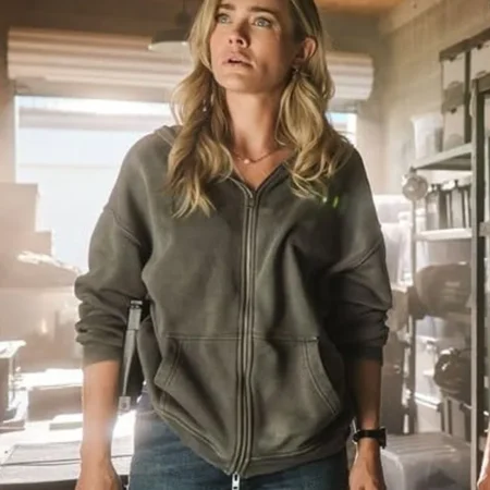 The Hunting Party S01 Melissa Roxburgh Grey Hoodie webp