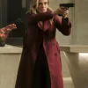 The Hunting Party S01 Melissa Roxburgh Maroon Coat webp