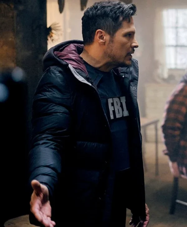 The Hunting Party S01 Nick Wechsler Black Puffer Jacket webp