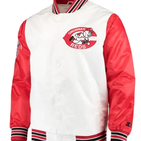 The Legend Cincinnati Reds White Satin Jacket webp