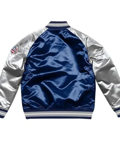 The Pick and Roll New England Patriots Navy Blue Jacket back webp