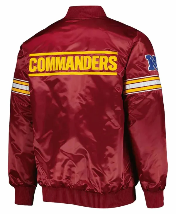 The Pick and Roll Washington Commanders Satin Jacket back webp